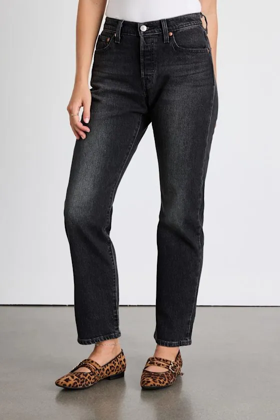 501 Curve Washed Black Straight Leg Jeans sold by Lulus product image thumbnail 2