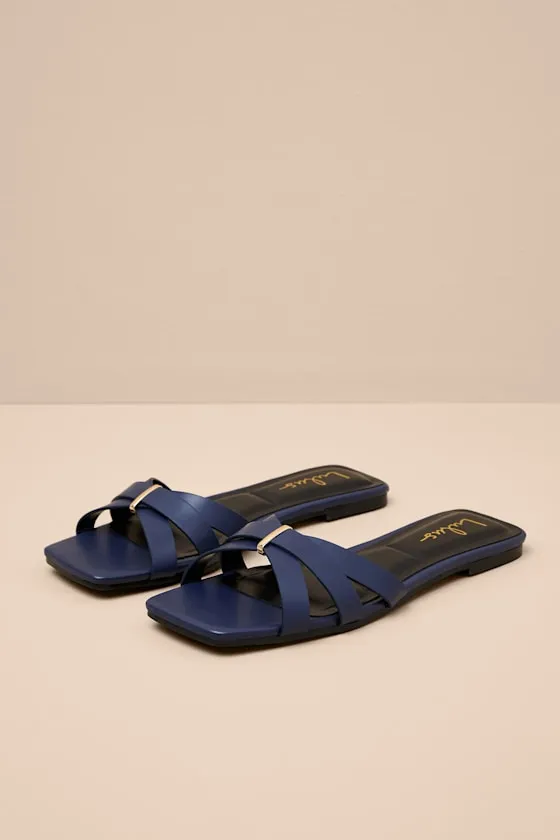 Saylor Future Dusk Strappy Flat Slide Sandals sold by Lulus product image thumbnail 2