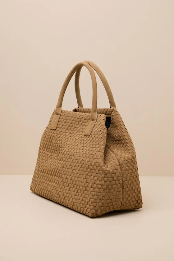 Big Time Moves Tan Suede Woven Oversized Tote Bag sold by Lulus product image thumbnail 2