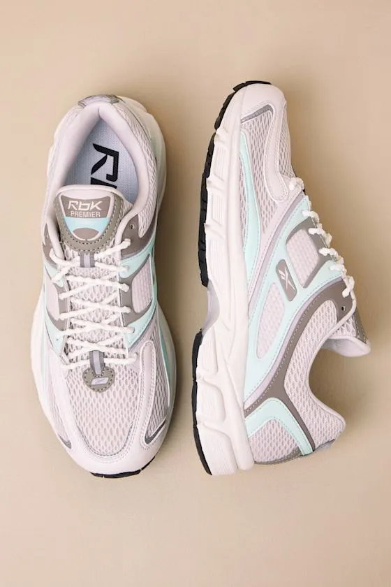 Premier Trinity Luxe Grey and Aqua Leather Sneakers sold by Lulus product image thumbnail 2