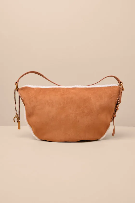 Cozie Tan Suede Faux Fur Shoulder Bag sold by Lulus product image thumbnail 2