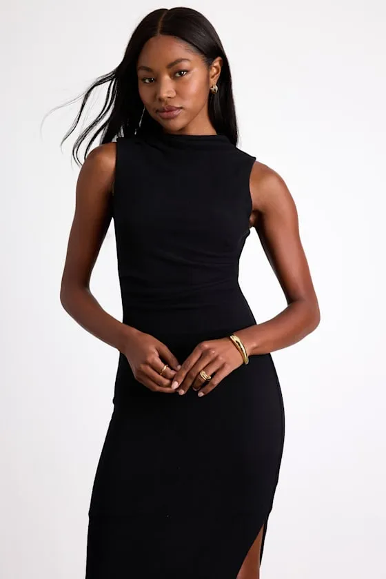 Zephine Black Sleeveless Sweater Midi Dress sold by Lulus product image thumbnail 2