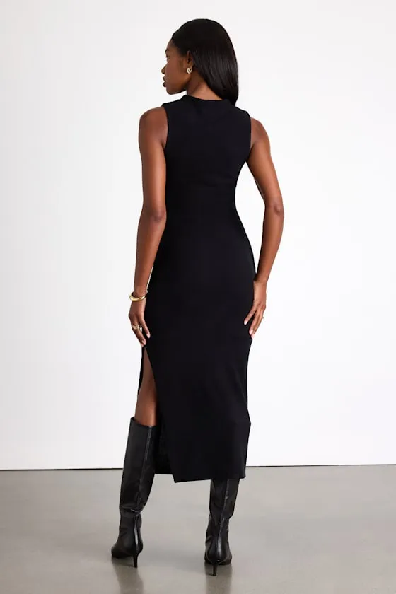 Zephine Black Sleeveless Sweater Midi Dress sold by Lulus product image thumbnail 3