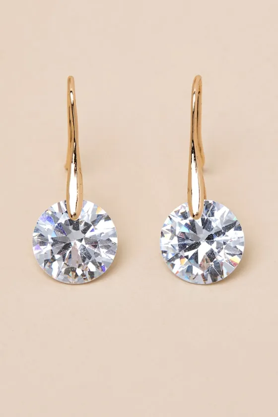 Benny Gold Rhinestone Drop Earrings sold by Lulus