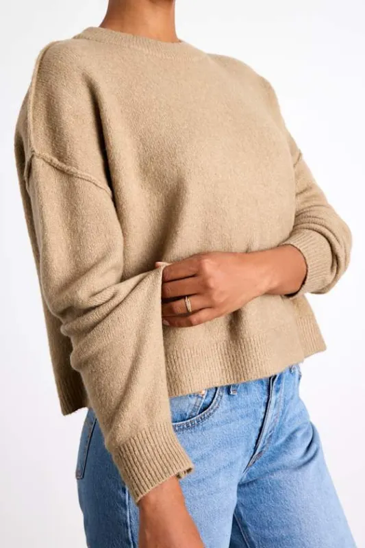 Lena Tan Crew Neck Pullover Sweater sold by Lulus