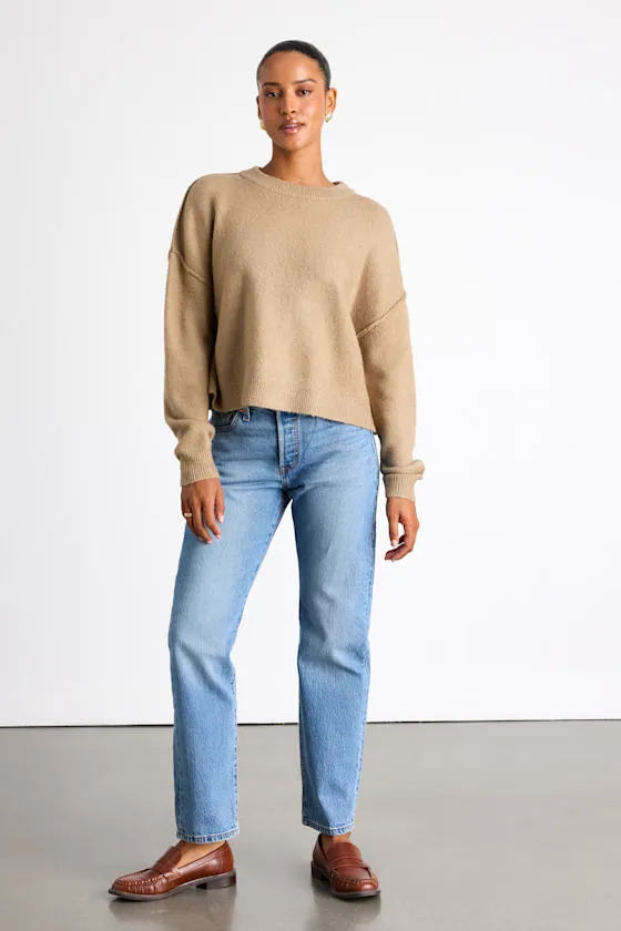 Lena Tan Crew Neck Pullover Sweater sold by Lulus product image thumbnail 4