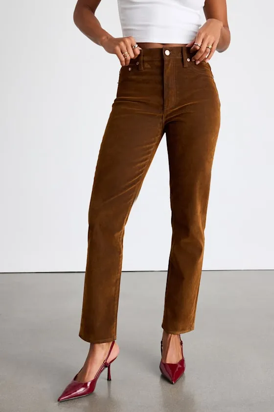 Smarty Pants Brown Denim High-Rise Jeans sold by Lulus product image thumbnail 4