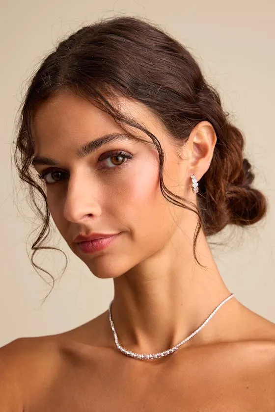 Meriella 14KT White Gold Stacked Heart Hoop Earrings sold by Lulus product image thumbnail 4