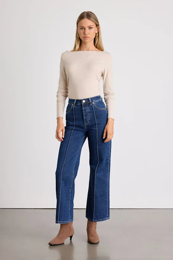 Sailor Scoop Dark Wash High-Rise Wide-Leg Jeans sold by Lulus