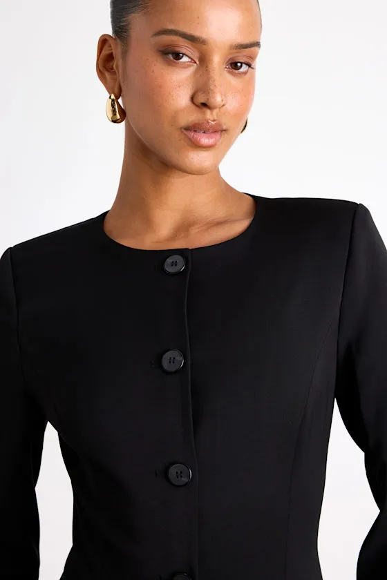 Elyna Black Button-Front Blazer sold by Lulus product image thumbnail 2