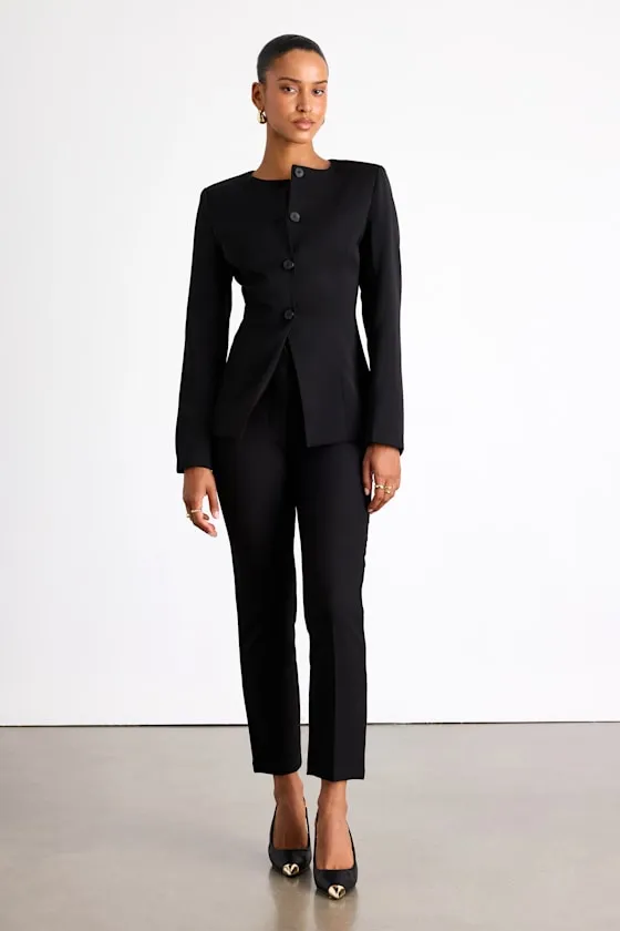 Elyna Black Button-Front Blazer sold by Lulus product image thumbnail 3