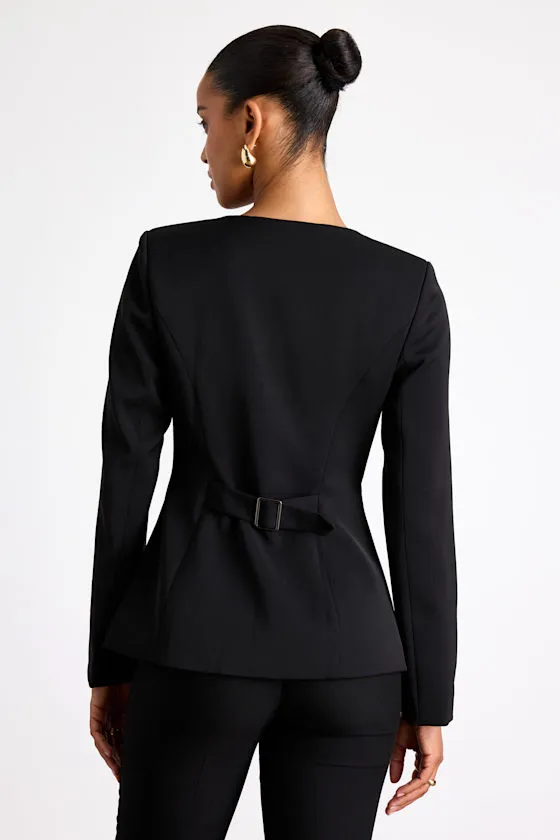 Elyna Black Button-Front Blazer sold by Lulus product image thumbnail 4