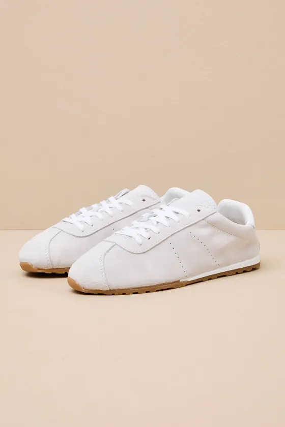 Serina Ivory Suede Leather Lace-Up Sneakers sold by Lulus product image thumbnail 2