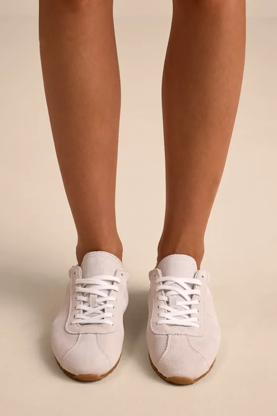 Serina Ivory Suede Leather Lace-Up Sneakers sold by Lulus product image thumbnail 3
