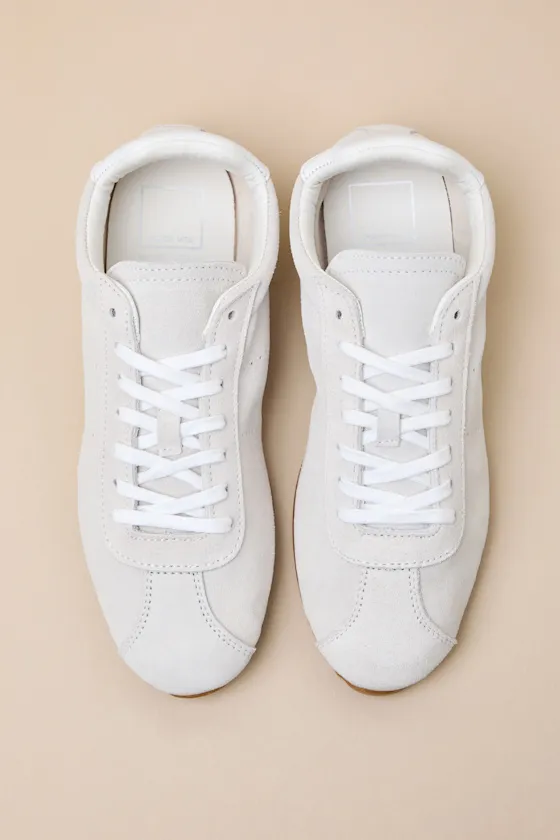 Serina Ivory Suede Leather Lace-Up Sneakers sold by Lulus product image thumbnail 4