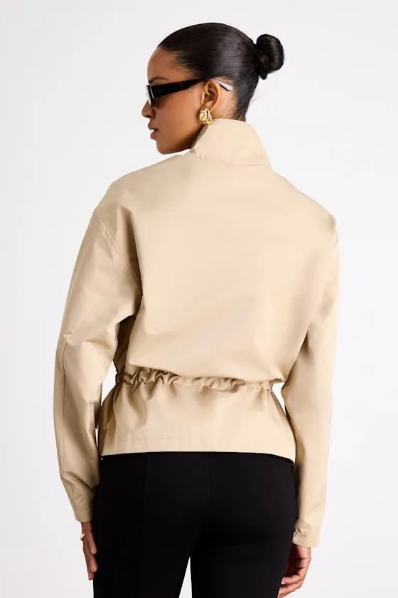 Beneva Beige Collared Cropped Trench Coat sold by Lulus product image thumbnail 4