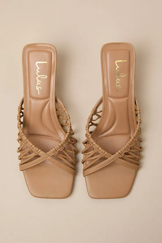 Jamen Mocha Strappy Kitten Heel Slide Sandals sold by Lulus product image thumbnail 2