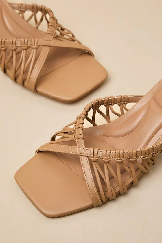 Jamen Mocha Strappy Kitten Heel Slide Sandals sold by Lulus product image thumbnail 3