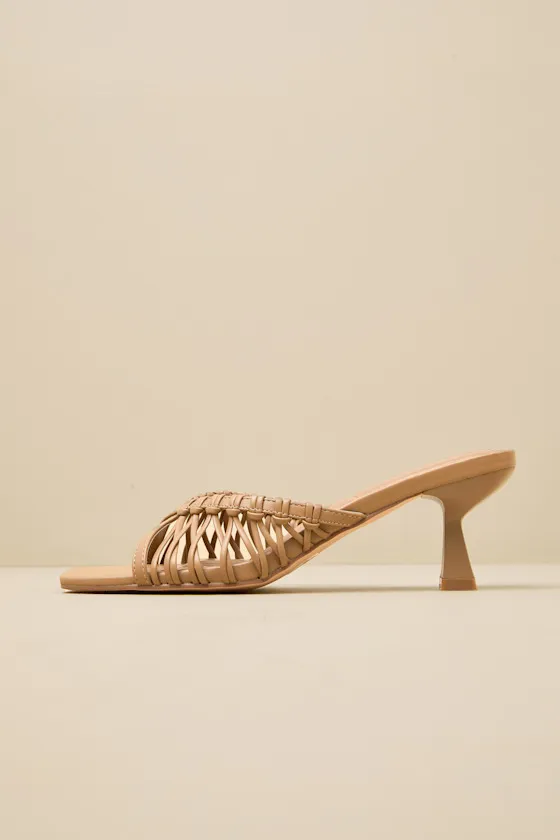 Jamen Mocha Strappy Kitten Heel Slide Sandals sold by Lulus product image thumbnail 4