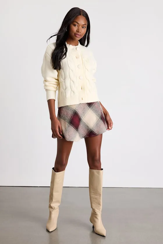 Lenorah Cream Cable Knit Chunky Cardigan Sweater sold by Lulus product image thumbnail 4
