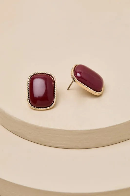Hawthorne Burgundy Statement Stud Earrings made by Lulus