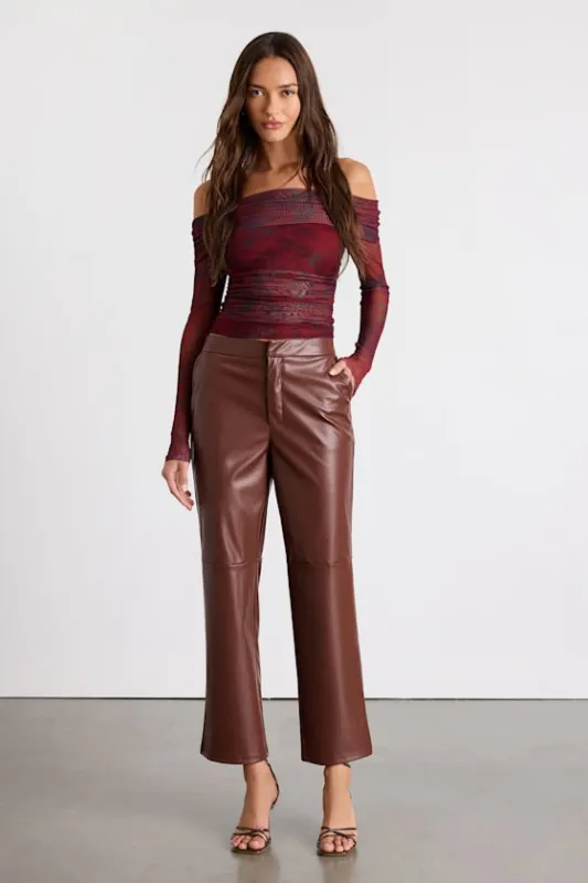 Open Minded Brown Vegan Leather Pants sold by Lulus