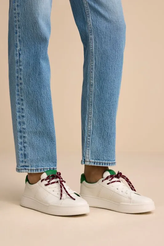 Marvin White and Green Lace-Up Sneakers sold by Lulus