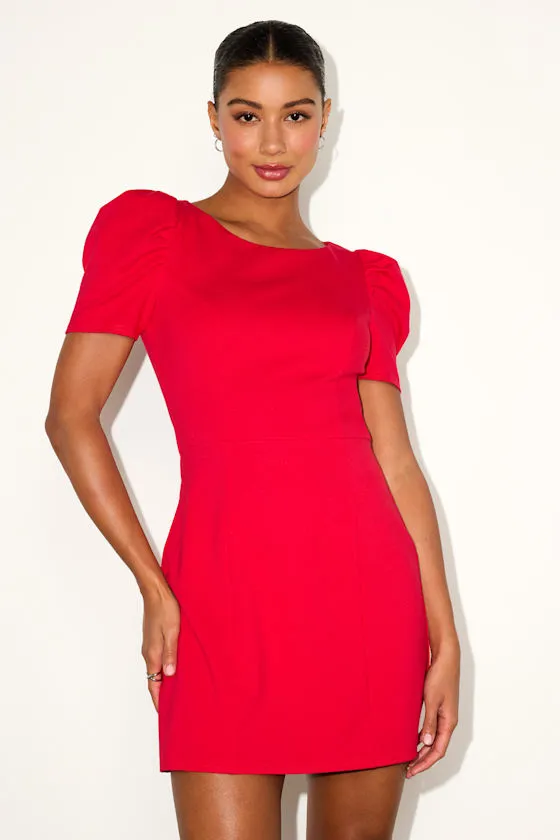 Kasai Red Short Sleeve Mini Dress sold by Lulus