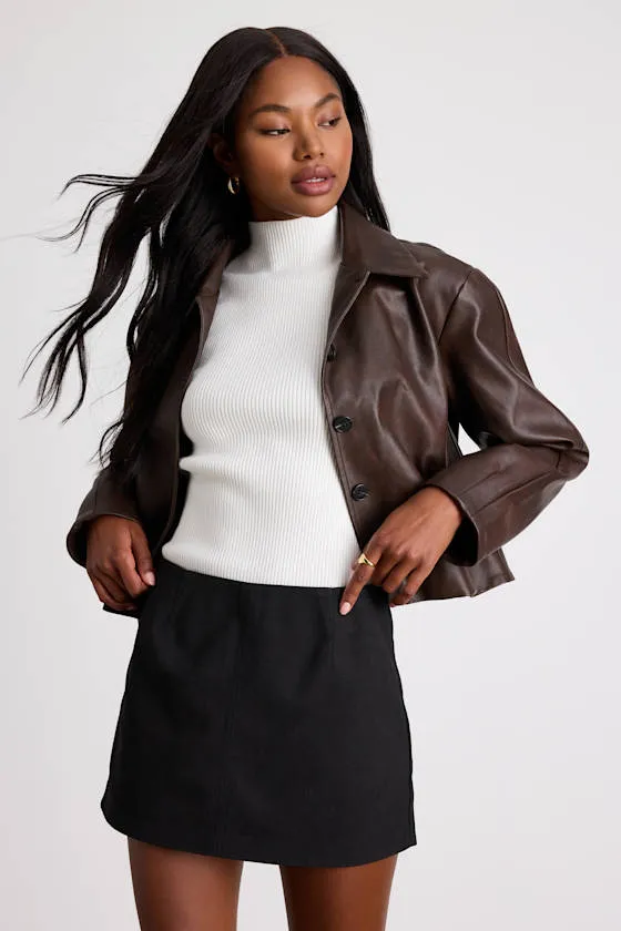 Rahlina Black Suede Mid-Rise Mini Skirt sold by Lulus