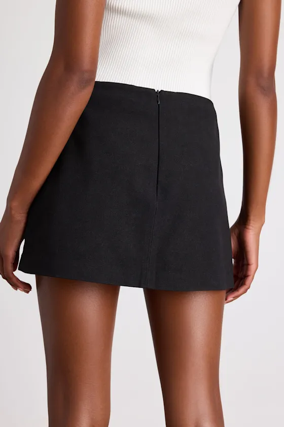 Rahlina Black Suede Mid-Rise Mini Skirt sold by Lulus product image thumbnail 3