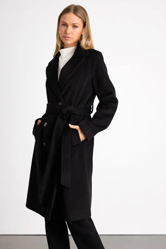 Season of Sophistication Black Double-Breasted Coat sold by Lulus