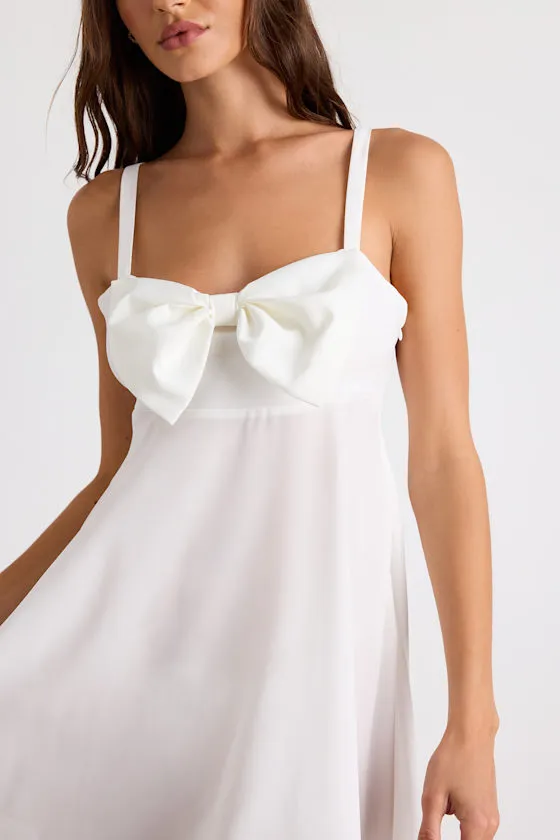 So Adored Ivory Sheer Bow Lingerie Slip sold by Lulus product image thumbnail 4