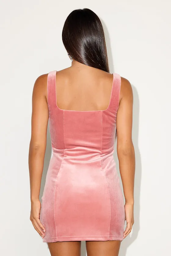 Nairna Light Pink Velvet Sleeveless Mini Dress sold by Lulus product image thumbnail 3