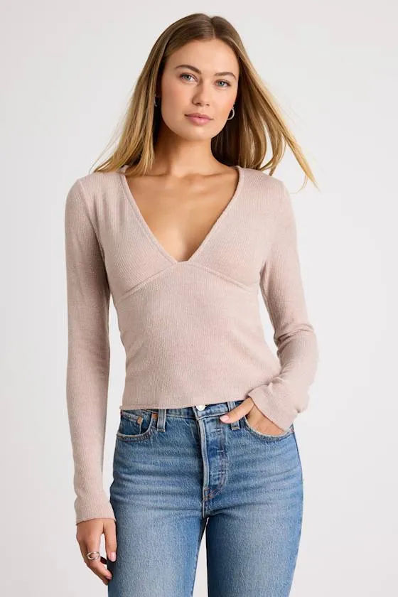 Stelara Blush Pink Lurex Knit Long Sleeve Top sold by Lulus
