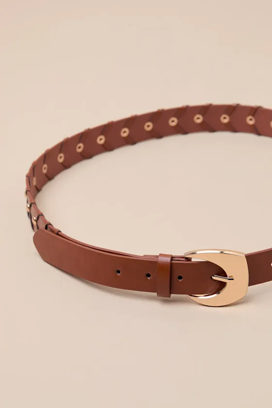 Katasha Brown Studded Belt sold by Lulus product image thumbnail 2