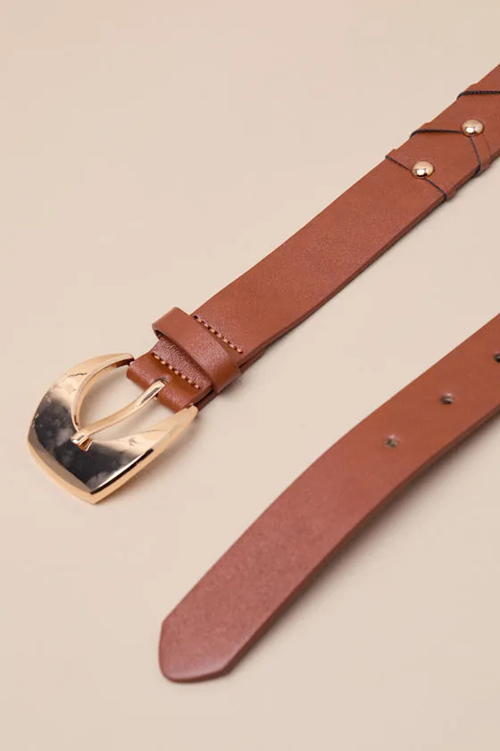 Katasha Brown Studded Belt sold by Lulus product image thumbnail 4