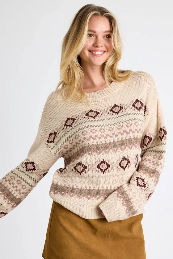 Maeven Beige Fair Isle Pullover Sweater sold by Lulus product image thumbnail 2