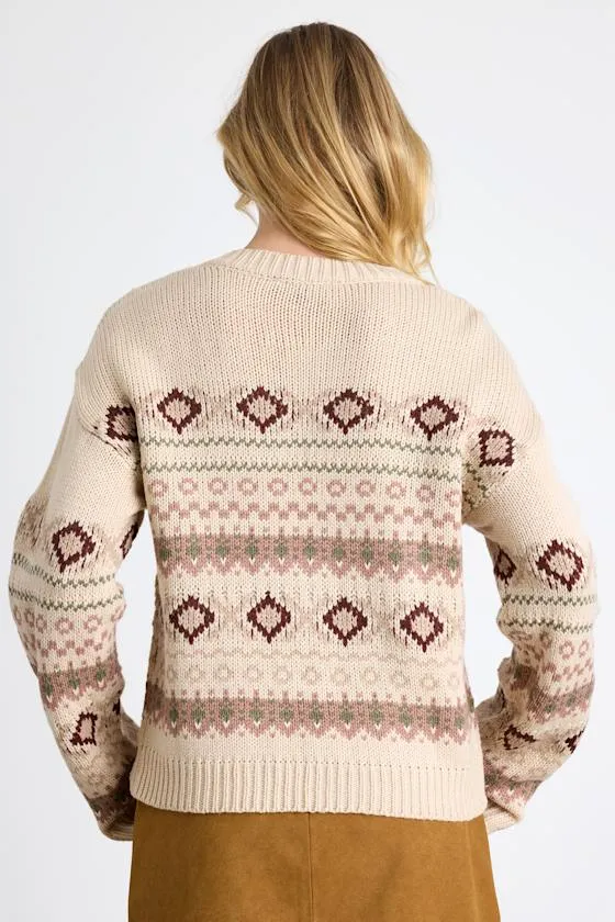 Maeven Beige Fair Isle Pullover Sweater sold by Lulus product image thumbnail 3