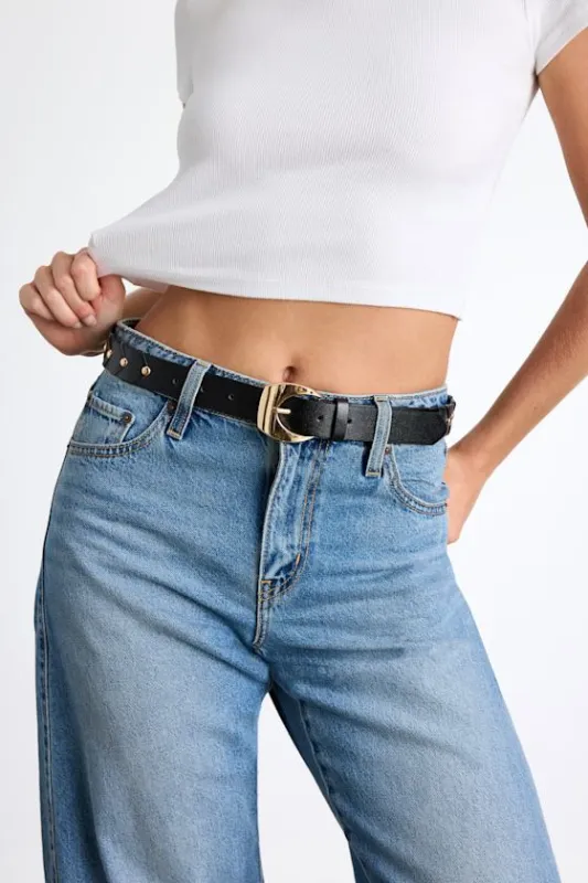 Katasha Black Studded Belt sold by Lulus