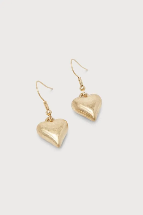 Loving Aesthetic Gold Heart Choker Necklace and Earring Set sold by Lulus product image thumbnail 3