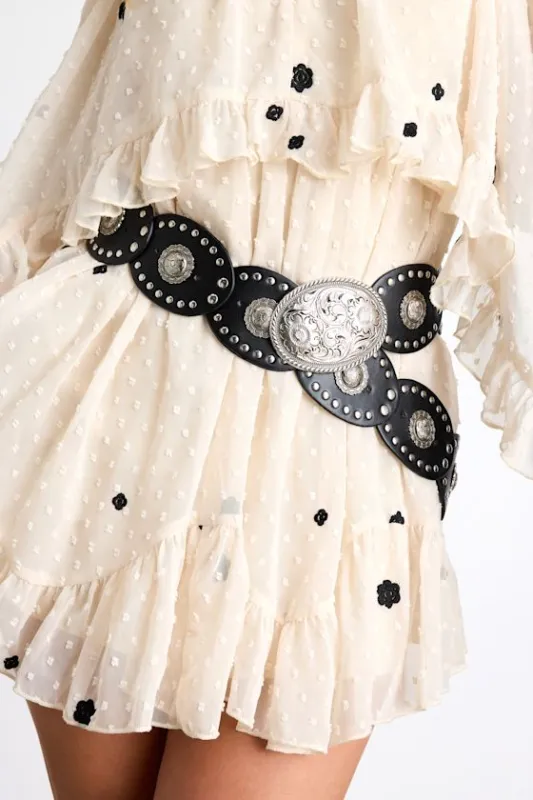 Mahina Black Chunky Concho Belt sold by Lulus