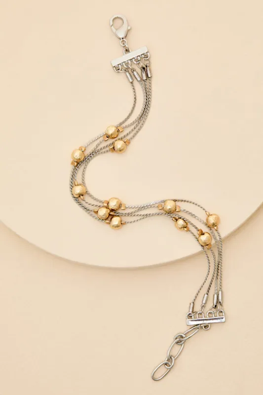 Farren Silver and Gold Beaded Layered Bracelet sold by Lulus