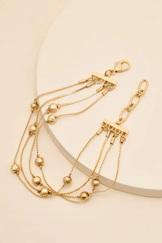 Farren Gold Beaded Layered Bracelet sold by Lulus