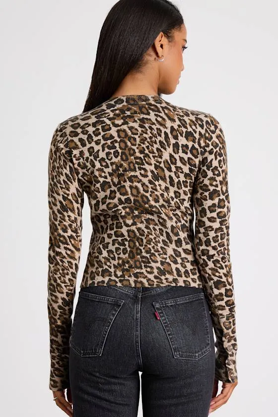Alfara Brown Leopard Print Button-Front Cardigan Sweater sold by Lulus product image thumbnail 3