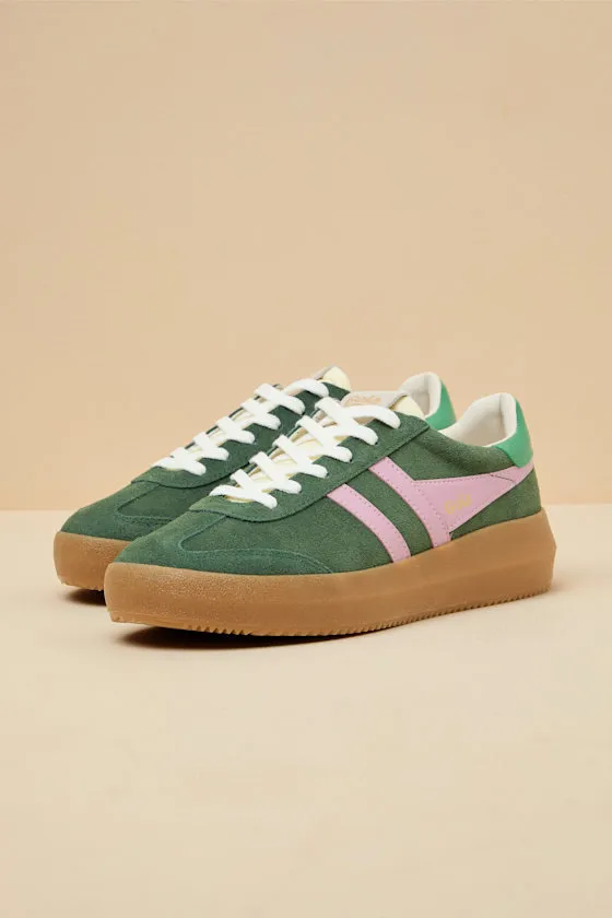 Athena Evergreen and Lilac Suede Leather Sneakers sold by Lulus product image thumbnail 4