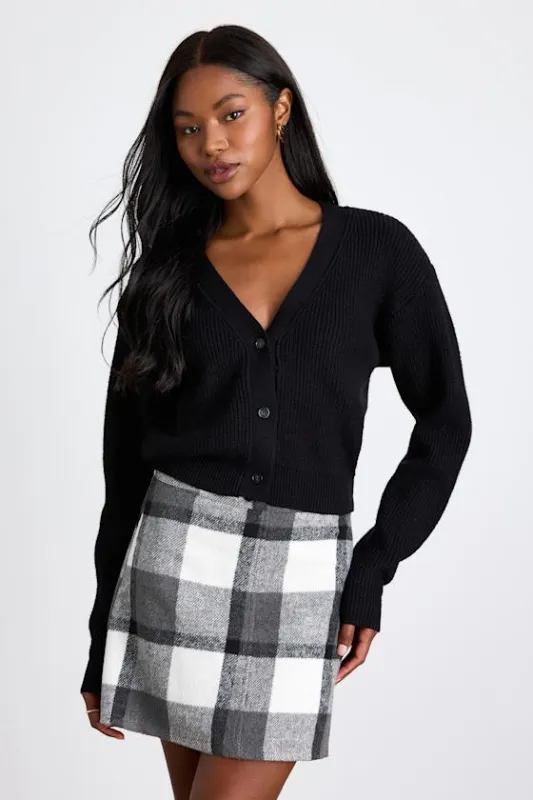 Mad For Plaid White and Grey Plaid Mini Skirt sold by Lulus