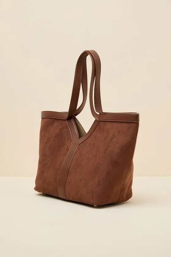 Meryl Brown Suede Tote Bag sold by Lulus product image thumbnail 2