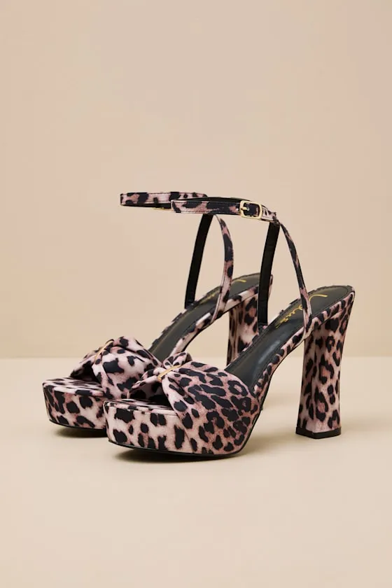 Purly Leopard Satin Platform High Heel Ankle Strap Sandals sold by Lulus product image thumbnail 2