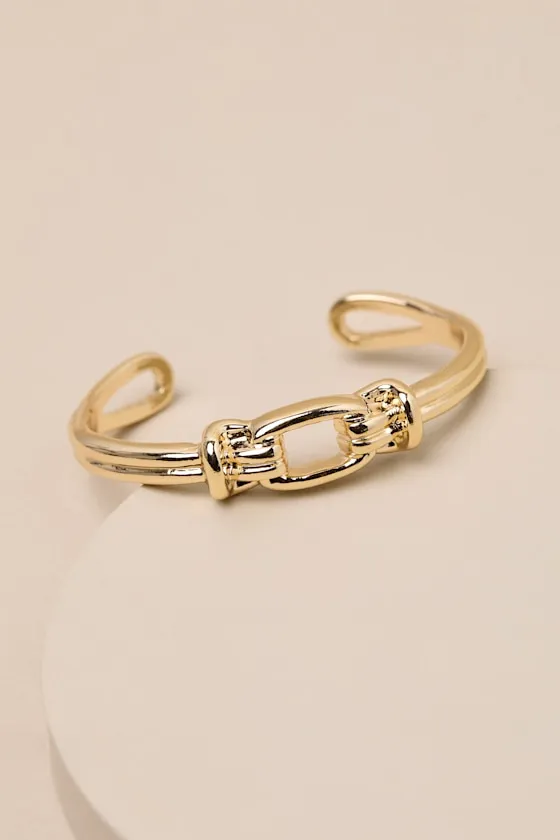Leilah Gold Knotted Link Cuff Bracelet sold by Lulus product image thumbnail 2
