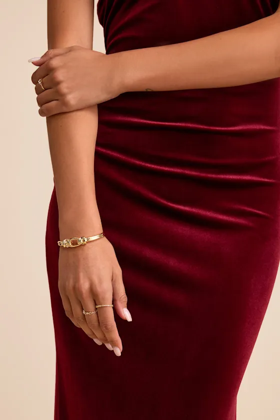 Leilah Gold Knotted Link Cuff Bracelet sold by Lulus product image thumbnail 3